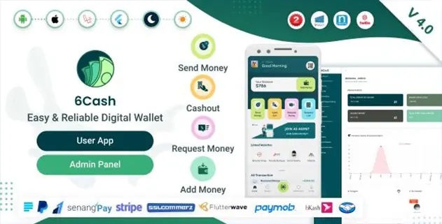 6Cash 4.2 – Digital Wallet Mobile App with Laravel Admin Panel