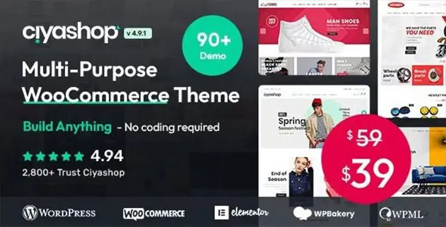 CiyaShop 4.16.0 Apps – Multipurpose WooCommerce Theme