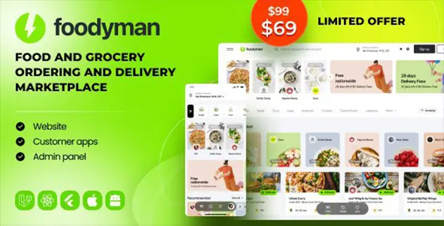 Foodyman 2023 10 – Delivery Marketplace Web Customer Apps