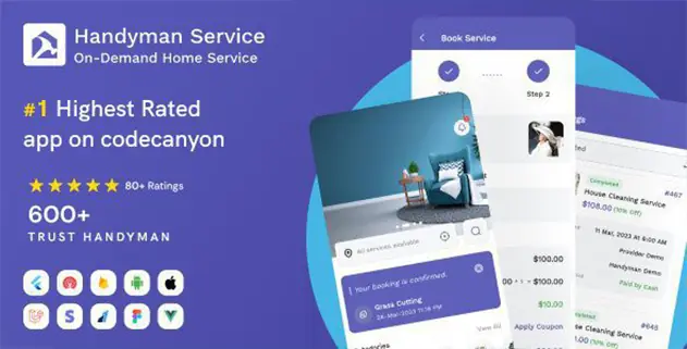 Handyman Service 11.4.0 – Flutter App with Complete Solution