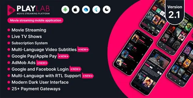 PlayLab 2.1 – Cross Platform Movie Streaming Mobile Application